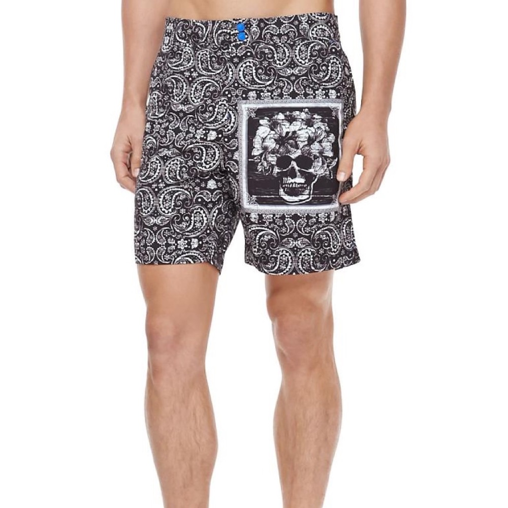 Robert Graham Board Shorts Swim Trunks Size 38 Men’s Paisley Flammand Black